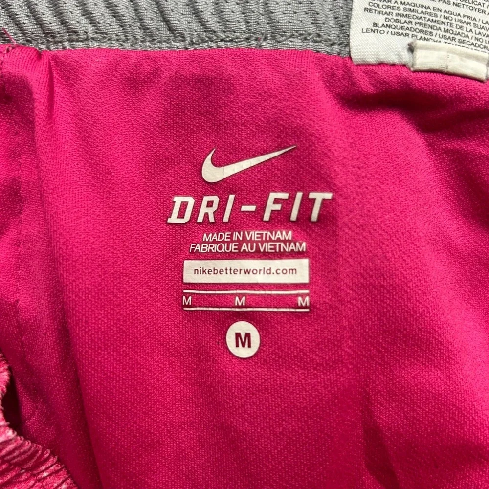 Nike Shorts Womens Size M Pink Splatter Dri-Fit Running Athletic Mesh Trim 17317